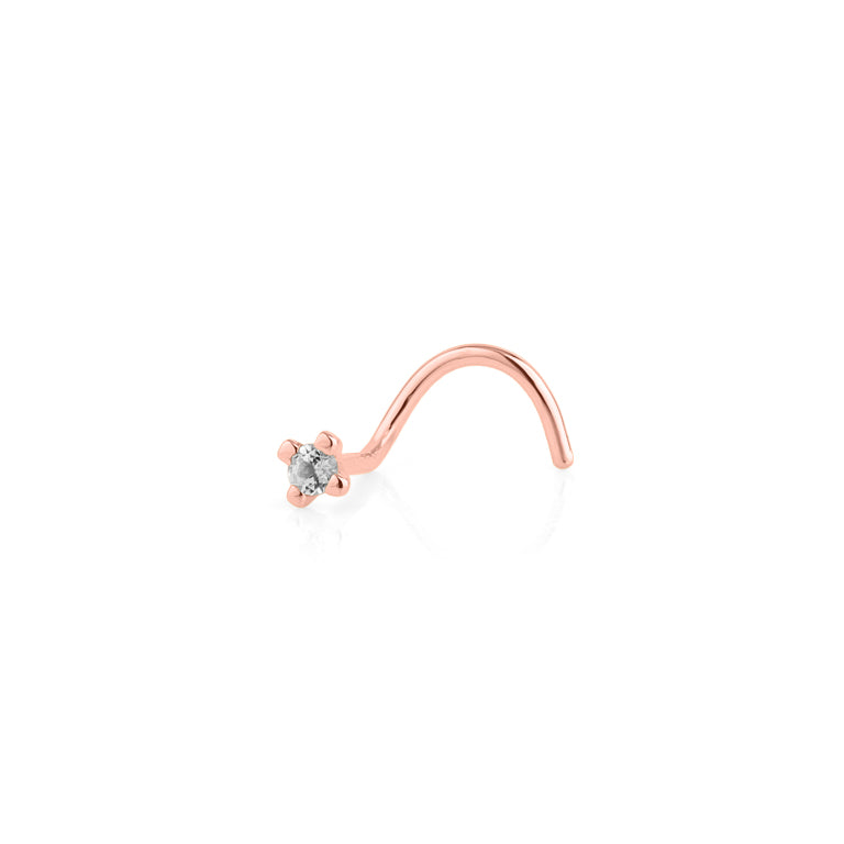 Nasen Piercing DIANA mit 1.5 mm Diamant und Topas
