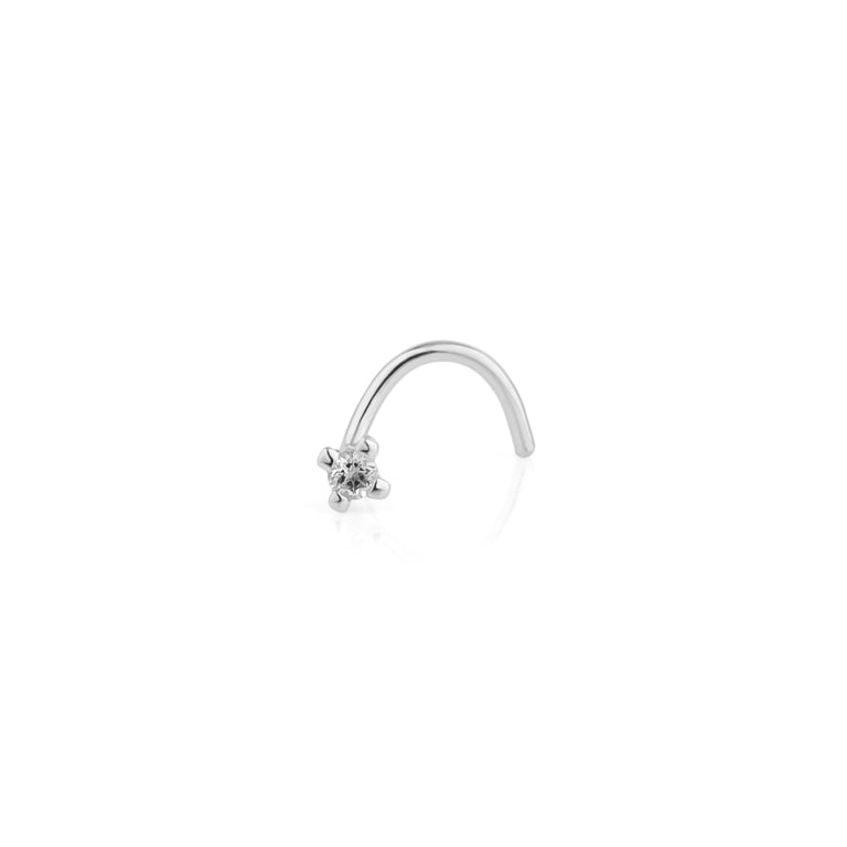 Nasen Piercing DIANA mit 1.5 mm Diamant und Topas