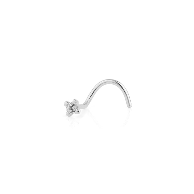 Nasen Piercing DIANA mit 1.5 mm Diamant und Topas