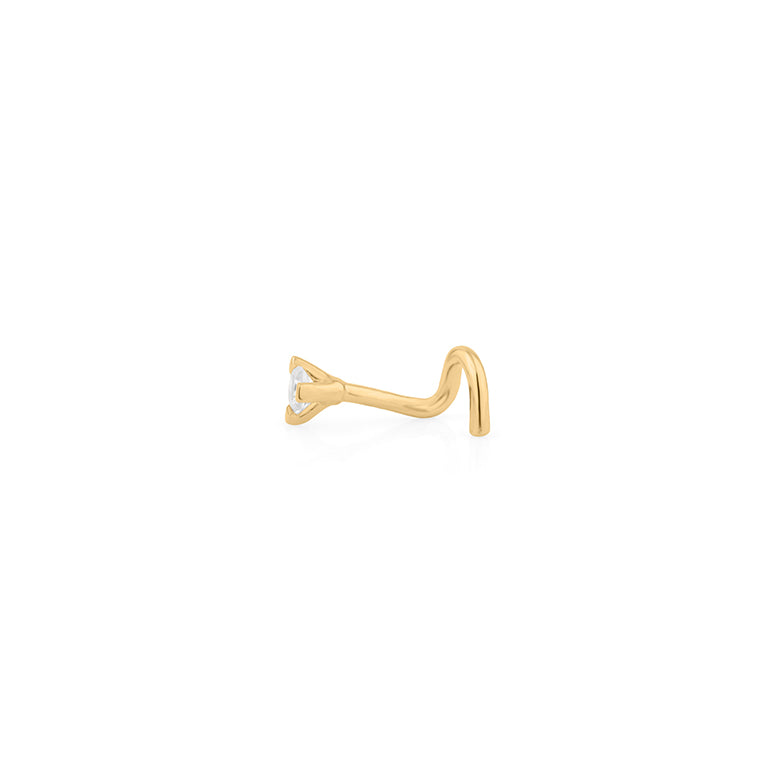 Nasenpiercing mit Topas und Diamant 2mm