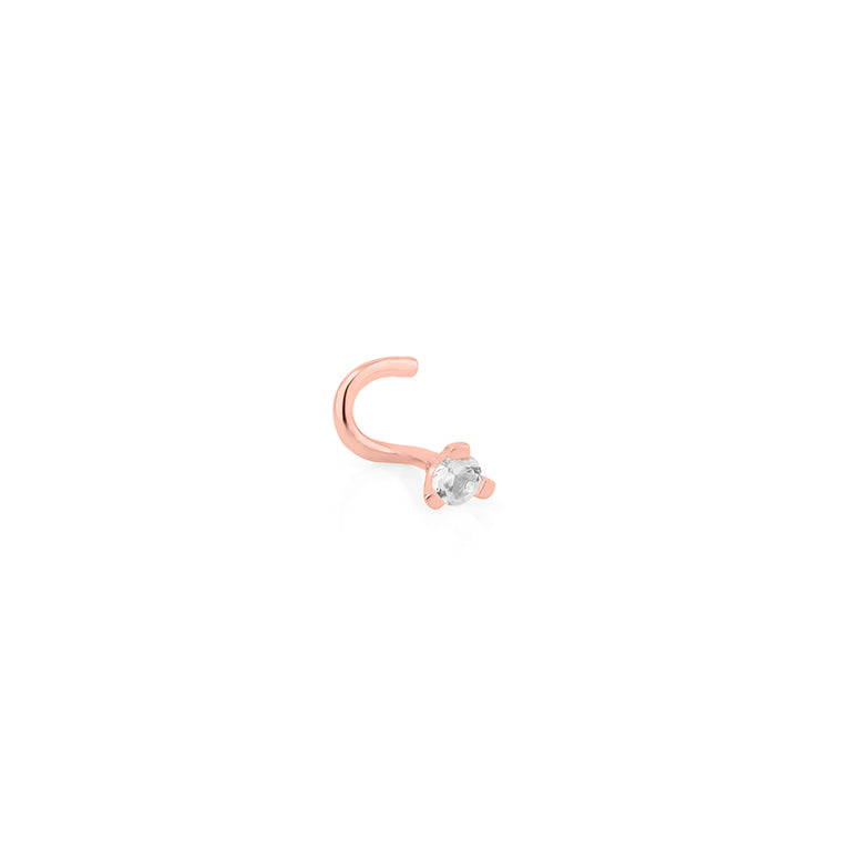 Nasenpiercing mit Topas und Diamant 2mm