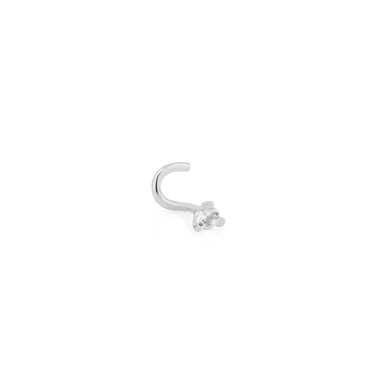 Nasenpiercing mit Topas und Diamant 2mm
