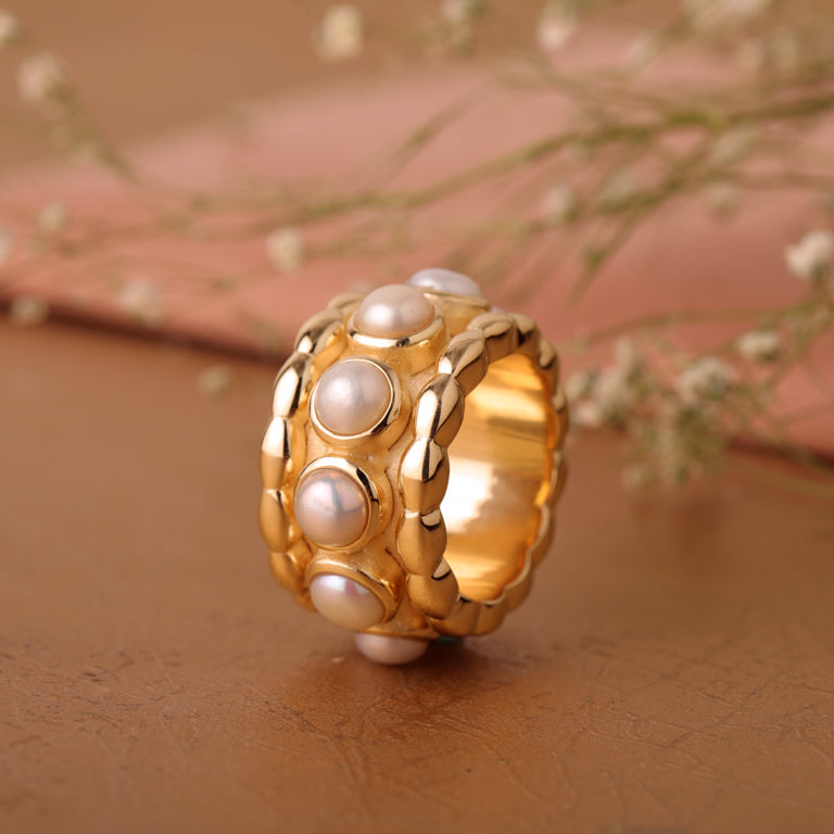 Ring JANAJA mit Perlen 16mm