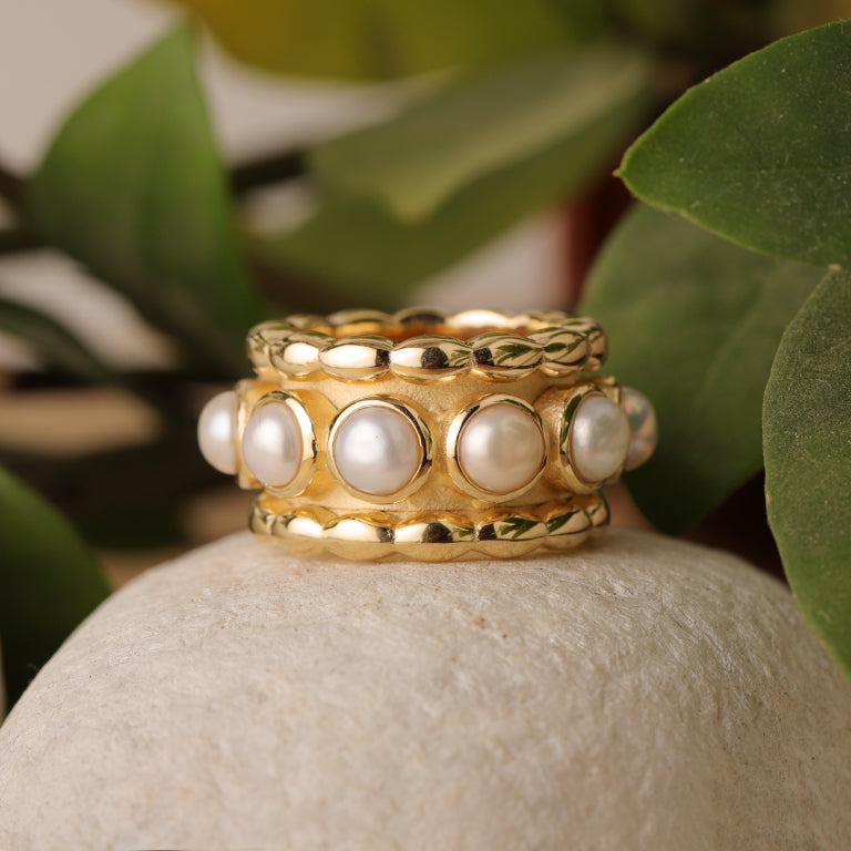 Ring JANAJA mit Perlen 16mm
