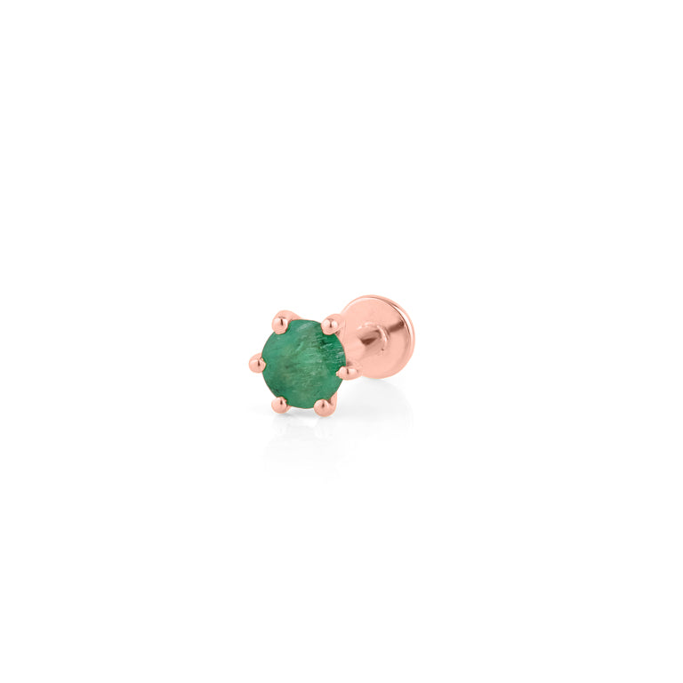 Piercing BRIANA 4mm Smaragd Silber
