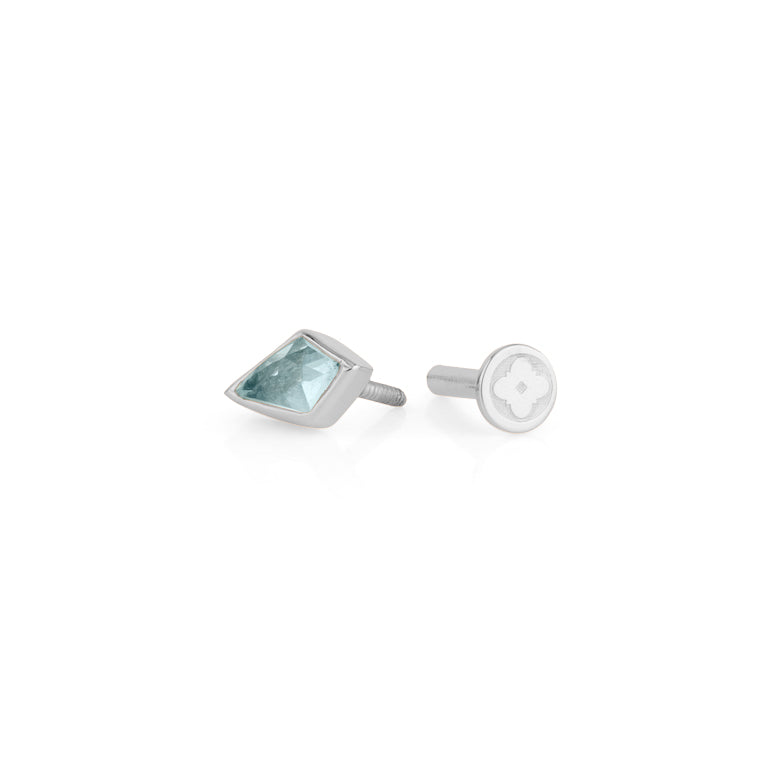 Piercing KITE  3X5 mm blau TOPAS Drachenform
