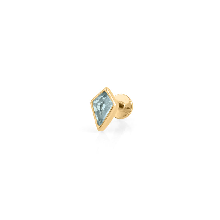 Piercing KITE  3X5 mm blau TOPAS Drachenform