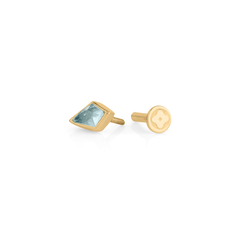 Piercing KITE  3X5 mm blau TOPAS Drachenform