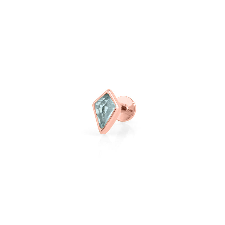 Piercing KITE  3X5 mm blau TOPAS Drachenform