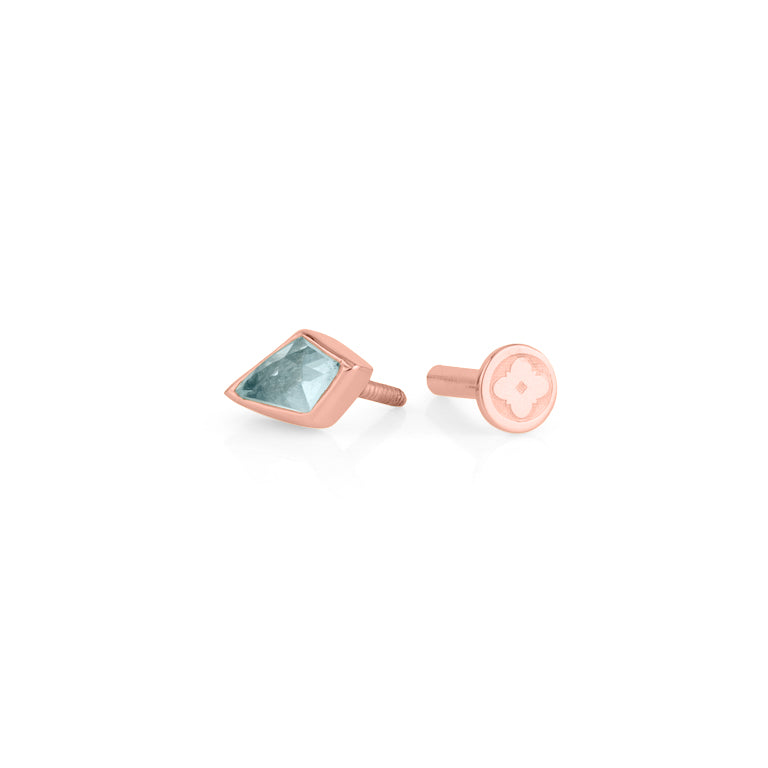 Piercing KITE  3X5 mm blau TOPAS Drachenform