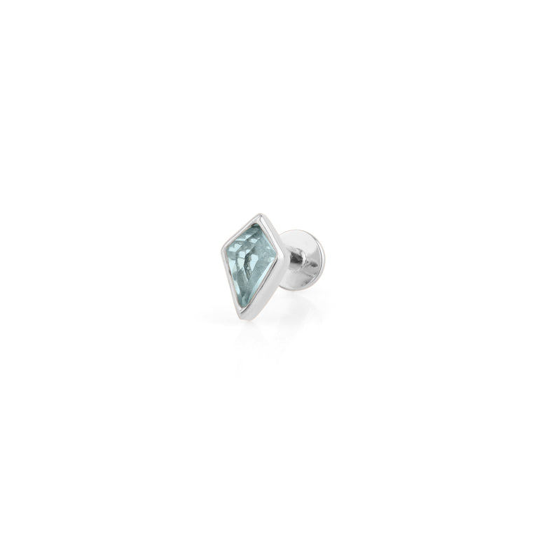 Piercing KITE  3X5 mm blau TOPAS Drachenform