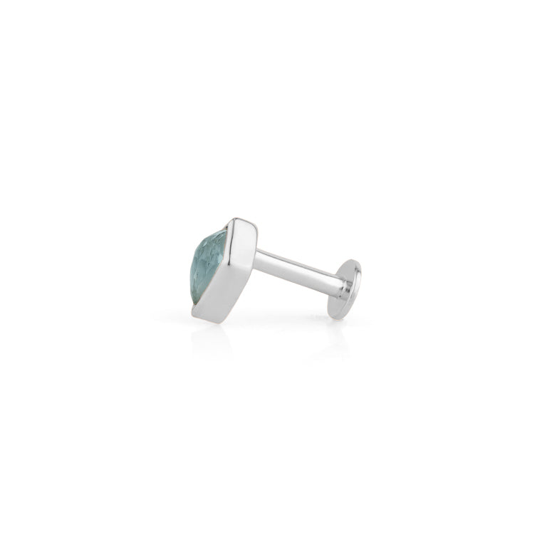 Piercing KITE  3X5 mm blau TOPAS Drachenform