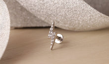 Piercing BLITZ mit Topasen Silber