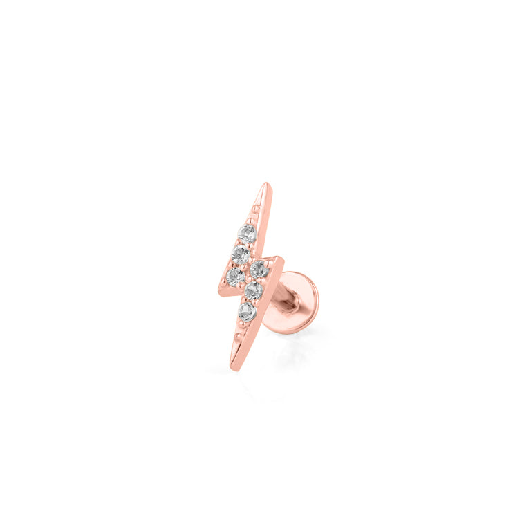 Piercing BLITZ mit Topasen Silber