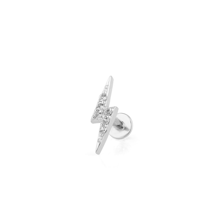 Piercing BLITZ mit Topasen Silber