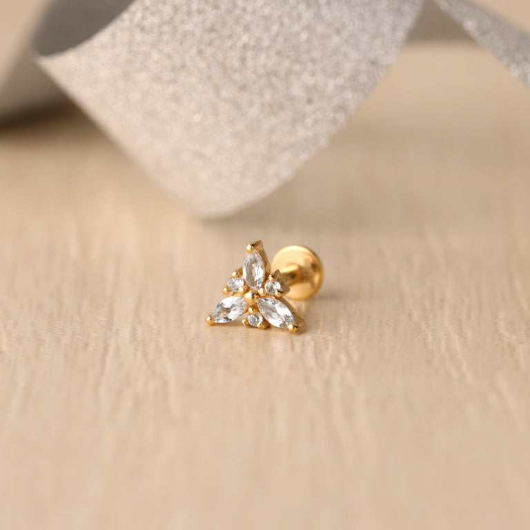 Piercing CASSIDY mit Topas Silber