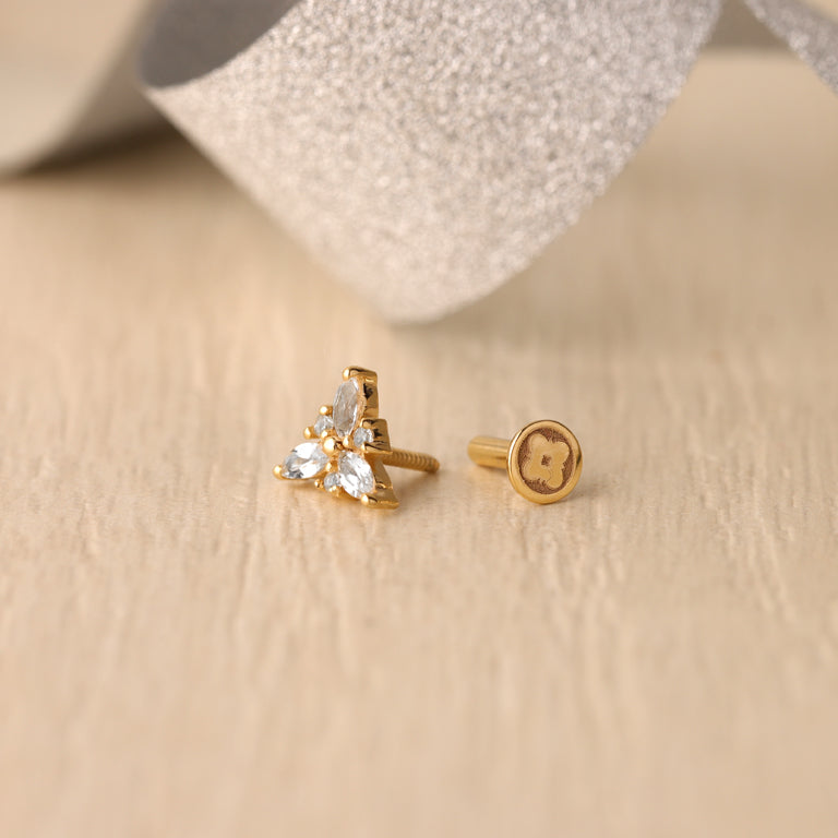 Piercing CASSIDY mit Topas Silber