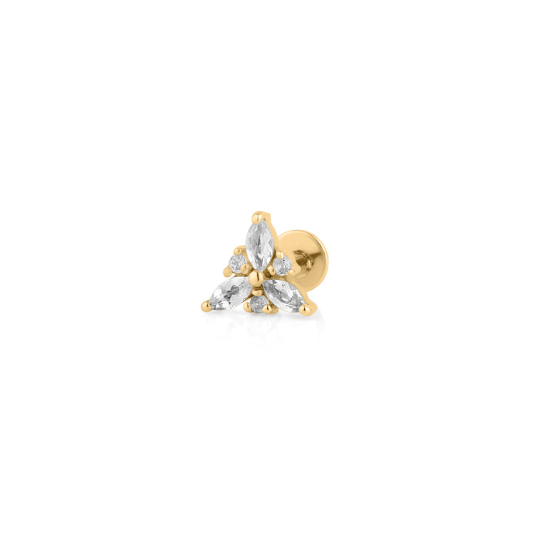 Piercing CASSIDY mit Topas Silber