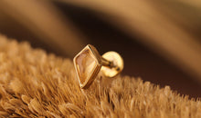 Piercing KITE  3X5 mm CITRIN Drachenform Silber