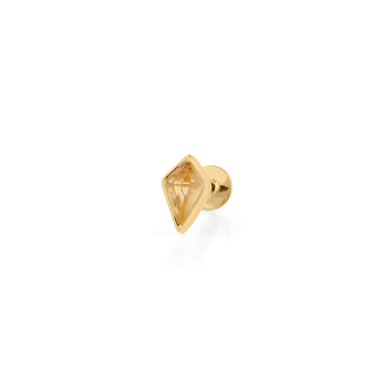 Piercing KITE  3X5 mm CITRIN Drachenform