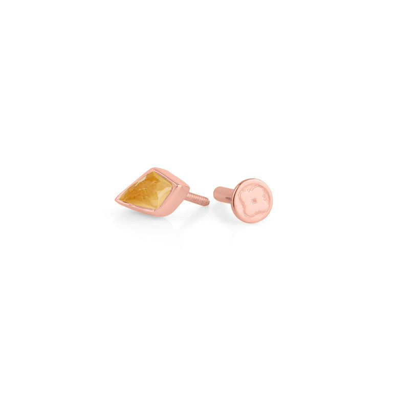 Piercing KITE  3X5 mm CITRIN Drachenform Silber