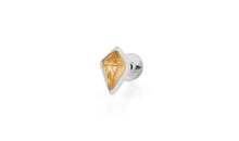 Piercing KITE  3X5 mm CITRIN Drachenform Silber