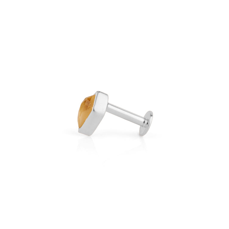 Piercing KITE  3X5 mm CITRIN Drachenform Silber