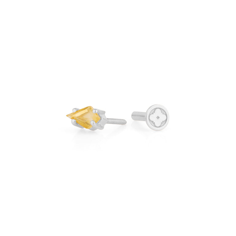 Piercing KITE Krapfenfassung  3X5 mm CITRIN