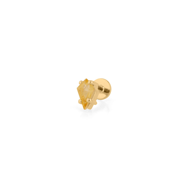 Piercing KITE Krapfenfassung  3X5 mm CITRIN