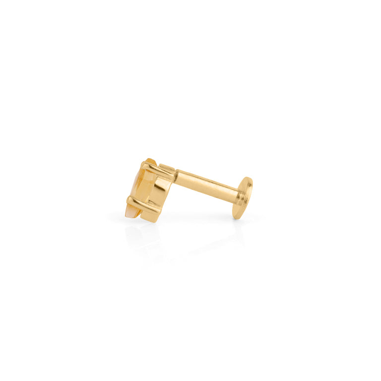 Piercing KITE Krapfenfassung  3X5 mm CITRIN