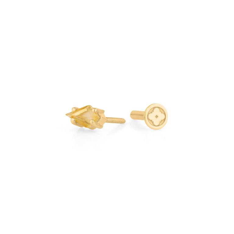 Piercing KITE Krapfenfassung  3X5 mm CITRIN