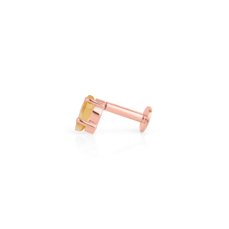 Piercing KITE Krapfenfassung  3X5 mm CITRIN