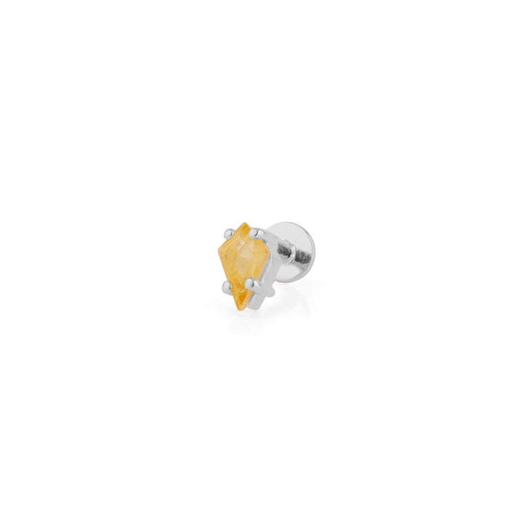 Piercing KITE Krapfenfassung  3X5 mm CITRIN
