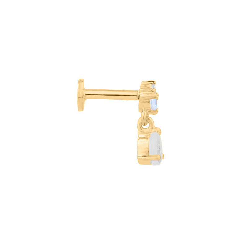 Piercing DARCY mit Mondstein und Topas Silber