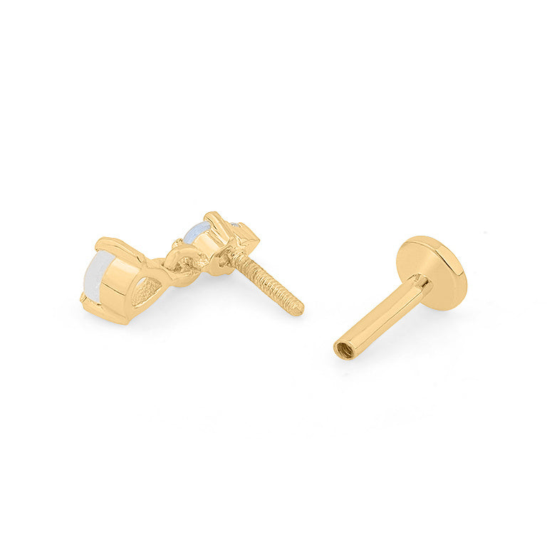 Piercing DARCY mit Mondstein und Topas Silber