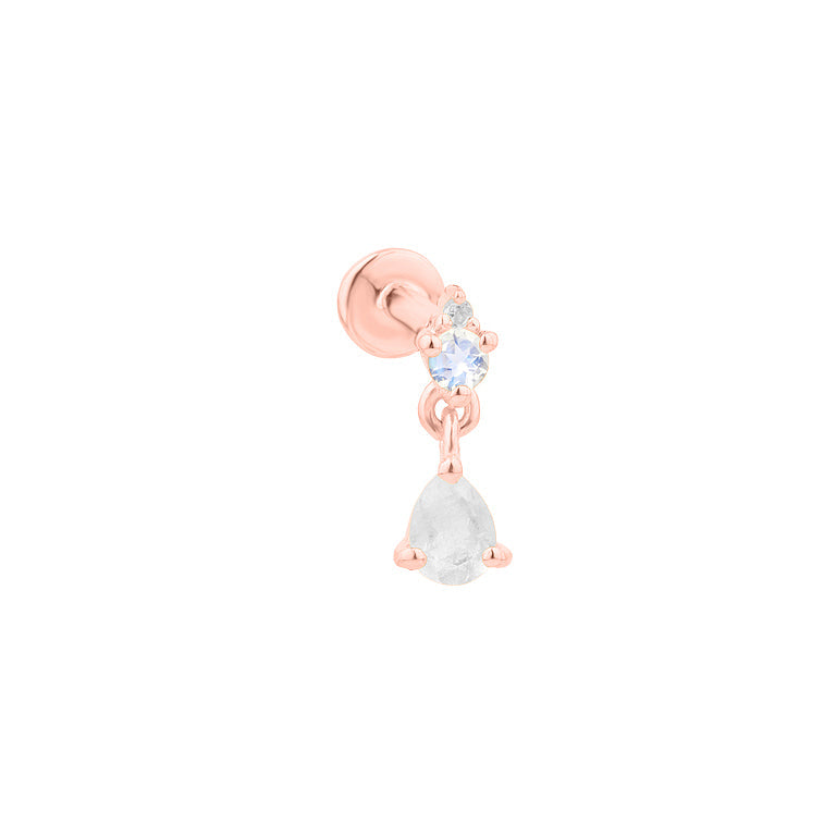 Piercing DARCY mit Mondstein und Topas Silber