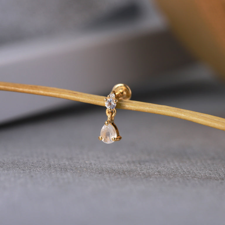 Piercing DARCY mit Mondstein und Topas Silber