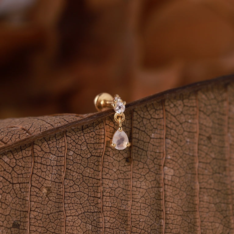 Piercing DARCY mit Mondstein und Topas Silber