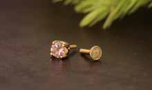 Piercing DIANA 3mm Rosaturmalin Silber