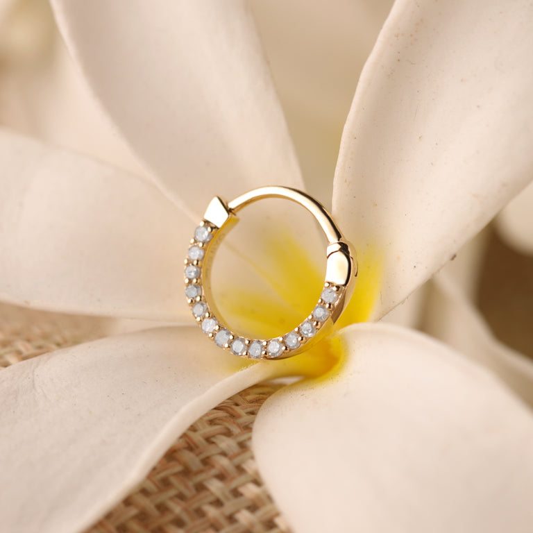 Piercing KENSY 10mm Diamanten 9k Gold