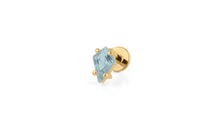 Piercing KITE Krapfenfassung  3X5 mm BLAUTOPAS Silber