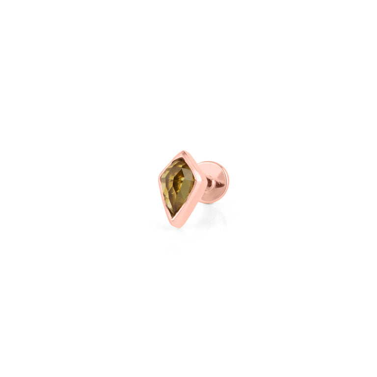 Piercing KITE  3X5 mm grünem TURMALIN  Drachenform
