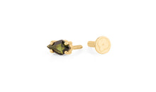 Piercing KITE Krapfenfassung  3X5 mm grünem TURMALIN Gold