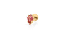 Piercing KITE Krapfenfassung  3X5 mm ROSATURMALIN