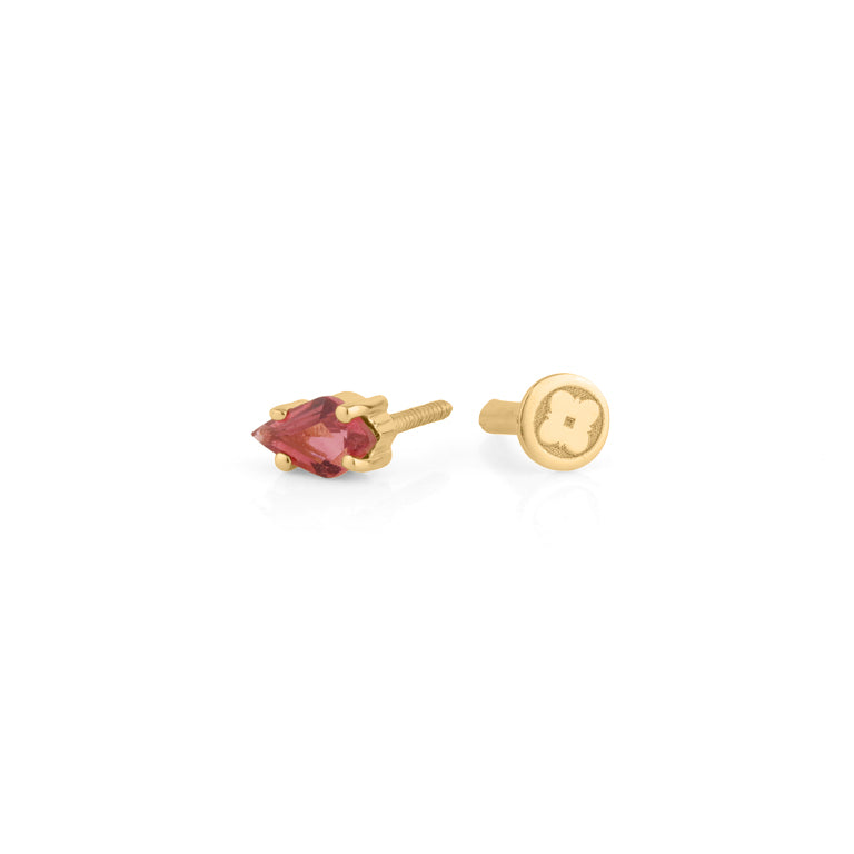 Piercing KITE Krapfenfassung  3X5 mm ROSATURMALIN