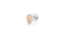 Piercing KITE Krapfenfassung  3X5 mm ROSENQUARZ