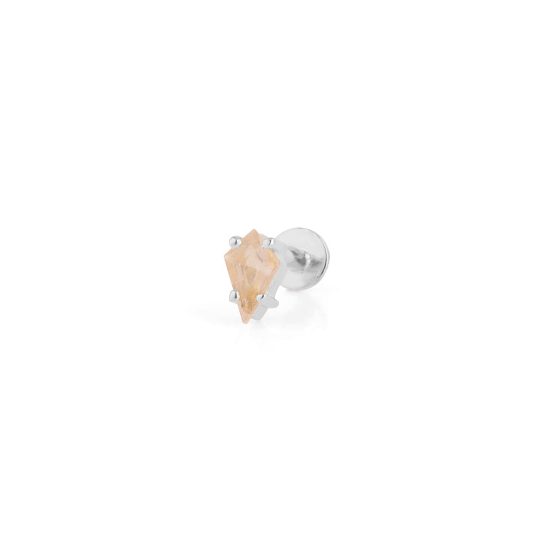 Piercing KITE Krapfenfassung  3X5 mm ROSENQUARZ