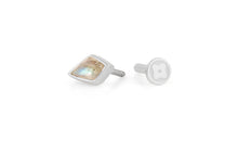 Piercing KITE  3X5 mm LABRADORIT Drachenform Silber