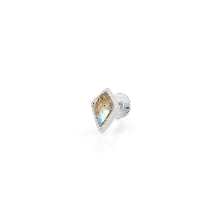 Piercing KITE  3X5 mm LABRADORIT Drachenform Silber
