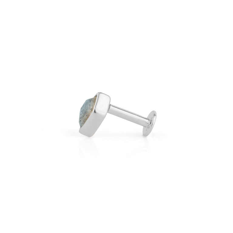 Piercing KITE  3X5 mm LABRADORIT Drachenform Silber